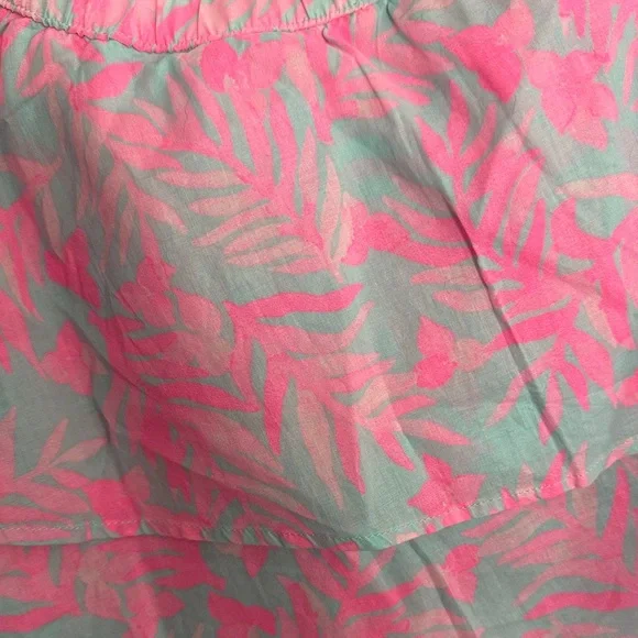 Vineyard Vines Pink and Blue Leaf Print One-shoulder Dress - Picture 4 of 4